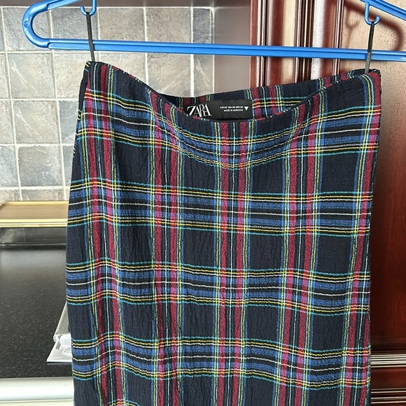 ZARA plaid midi skirt size extra small - Picture 5 of 10